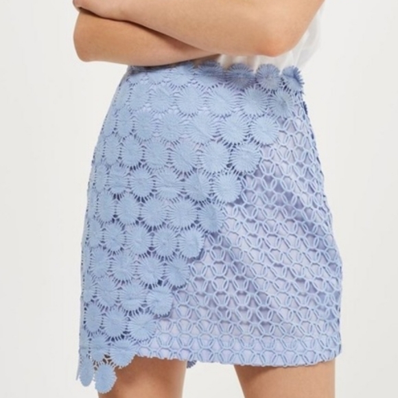 Topshop Dresses & Skirts - Topshop light blue lace flower dress